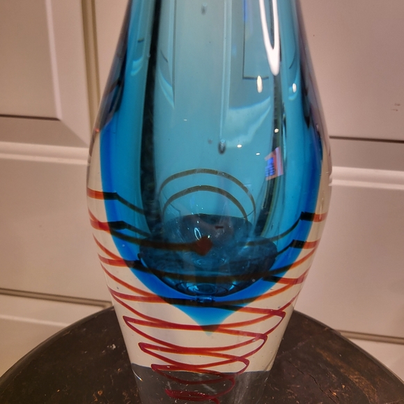 Vintage Hand Blown Heavy Murano Style Glass Vase - Picture 8 of 11